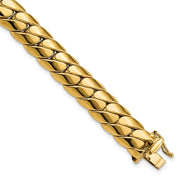 14K Polished Fancy Link Men's Bracelet