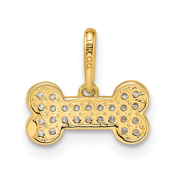 14k Madi K CZ Dog Bone Pendant