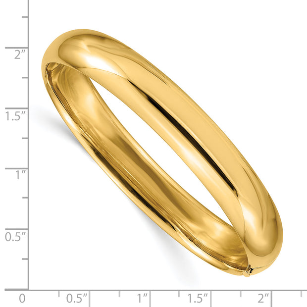 14k 7/16 Oversize High Polished Hinged Bangle Bracelet