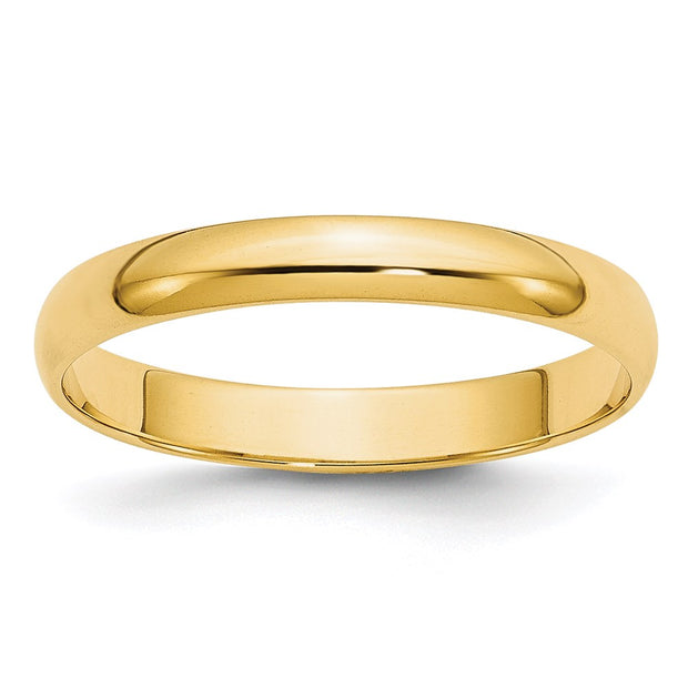 14KY 3mm Lightweight Half Round Band