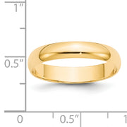 14KY 4mm Lightweight Half Round Band