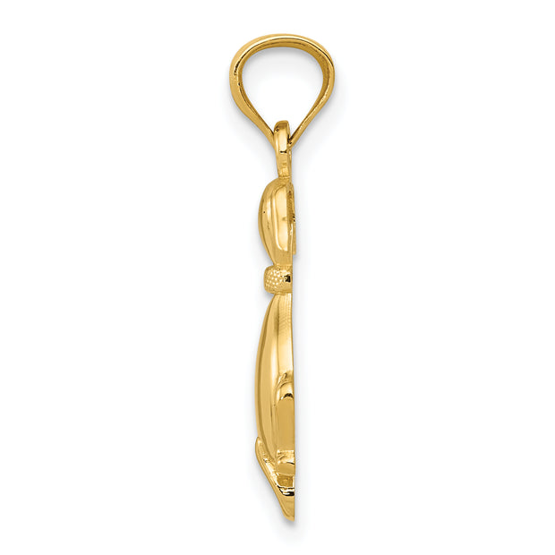 14k Polished Sitting Dog Pendant