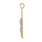 14k Two-tone Crucifix Pendant