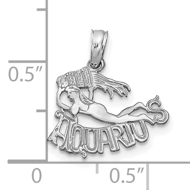 14k WG AQUARIUS Zodiac Charm