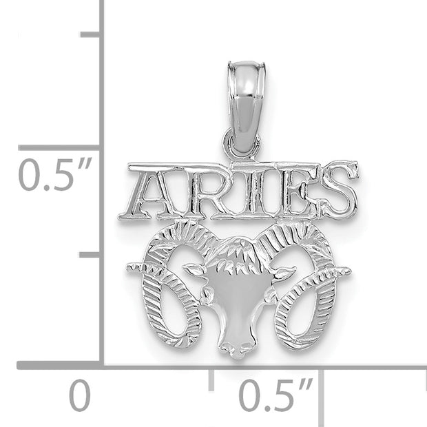 14k WG ARIES Zodiac Charm