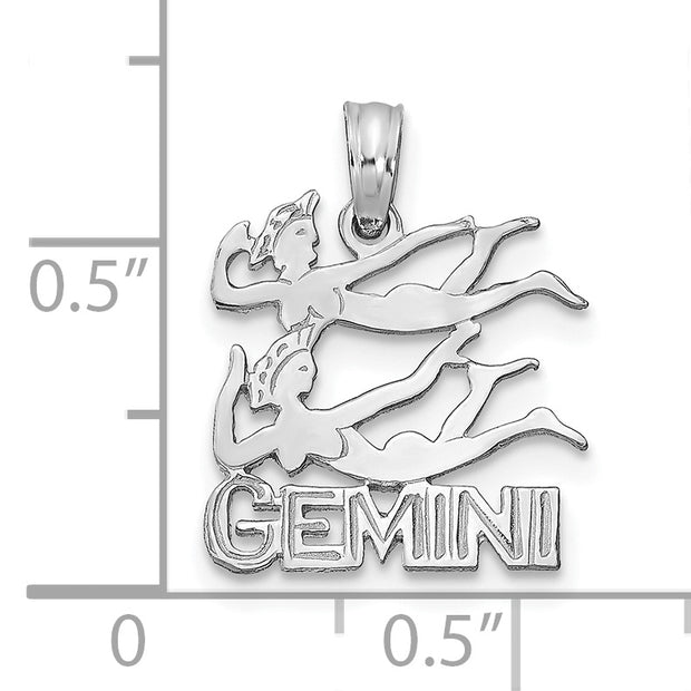 14k WG GEMINI Zodiac Charm