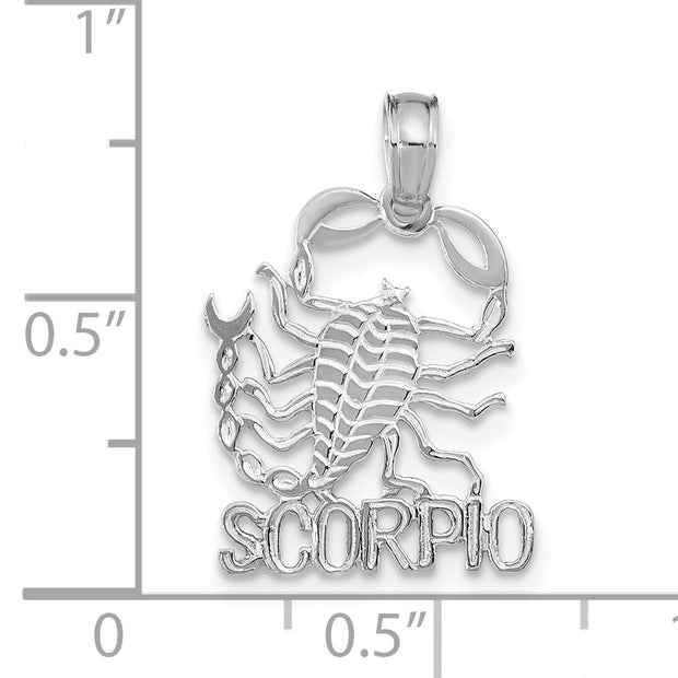 14k WG SCORPIO Zodiac Charm