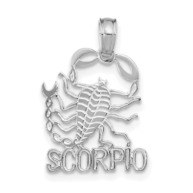 14k WG SCORPIO Zodiac Charm