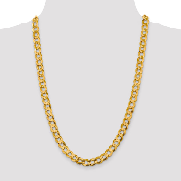 14k 9.4mm Lightweight Flat Cuban Chain