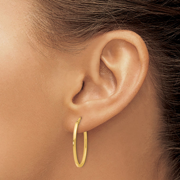 Leslie's 14K Polished Oval Hoop Earrings
