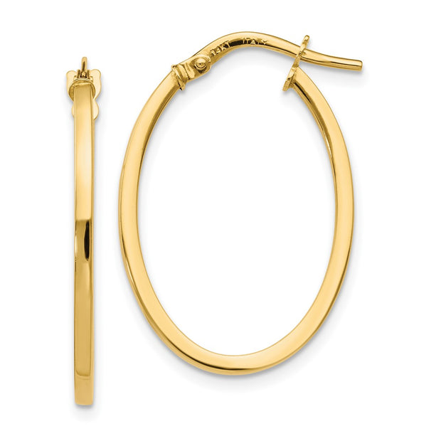 Leslie's 14K Polished Oval Hoop Earrings