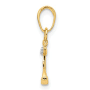 14k/White Rhodium D/C Anchor Pendant