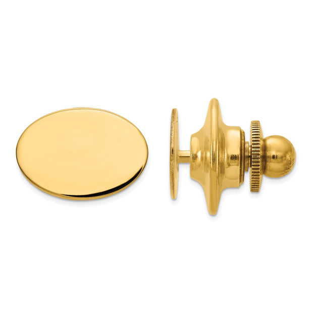 14k Men's Oval High Polished Tie Tac