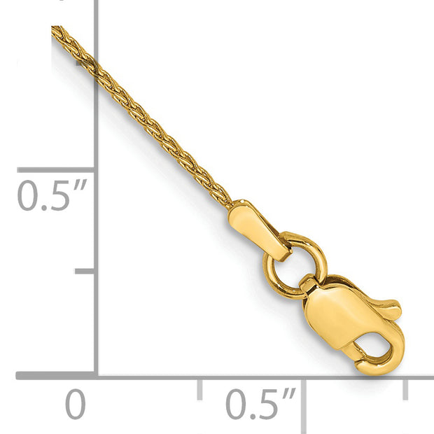 14k 1mm Parisian Wheat Chain Anklet