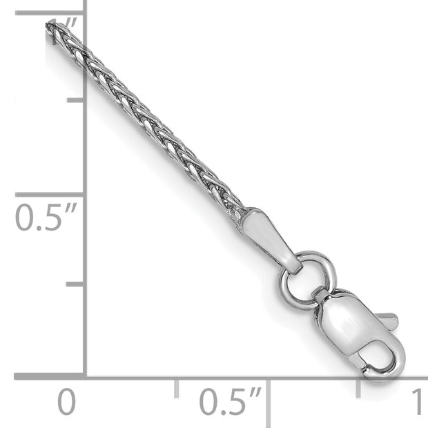 14K WG 1.4mm D/C Parisian Wheat Chain Anklet