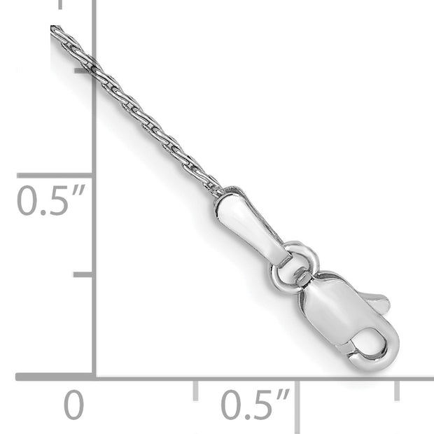 14K WG 1mm Round Parisian Wheat Chain