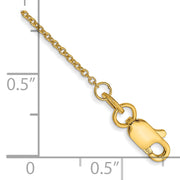 14k 1mm Round Open Link Cable Chain Anklet