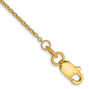 14k 1mm Round Open Link Cable Chain Anklet