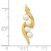 14K 4-5mm Teardrop White FWC Pearl Brooch