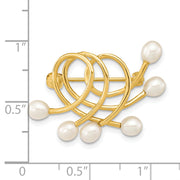 14K 4-5mm Teardrop White FWC Pearl Brooch
