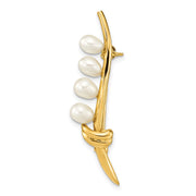 14K 4-5mm Teardrop White FWC Pearl Brooch