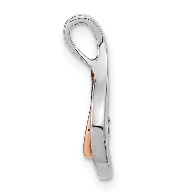 14k Two-tone Polished Fancy Diamond Chain Slide