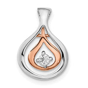 14k Two-tone Polished Fancy Diamond Chain Slide