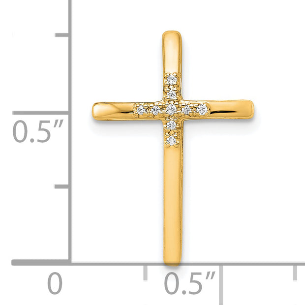 14k .03ct. Diamond Cross Chain Slide