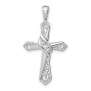 14k White Gold 1/20ct. Diamond Cross Pendant