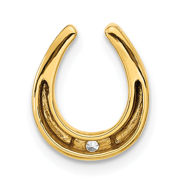 14k Polished Fancy Diamond Chain Slide