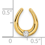 14k Polished Fancy Diamond Chain Slide