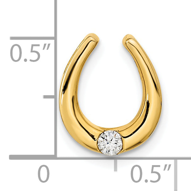 14k Polished Fancy Diamond Chain Slide