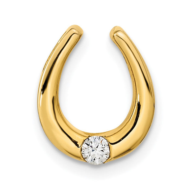 14k Polished Fancy Diamond Chain Slide