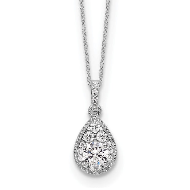 10k WG Teardrop Complete Lab Grown VS/SI FGH Dia Pendant w/ chain