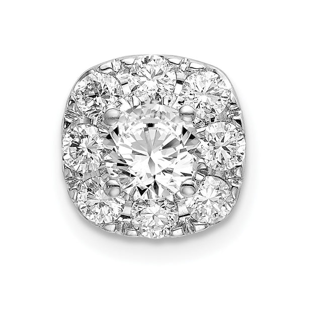 14kr Lab Grown Diamond VS/SI FGH Cushion Halo Pendant