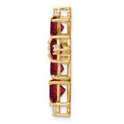 14K Lab Grown VS/SI FGH Dia & Created Ruby Pendant