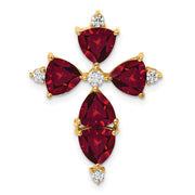 14K Lab Grown VS/SI FGH Dia & Created Ruby Pendant