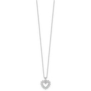 10k White Gold Lab Grown Diamond VS/SI FGH Heart Pendant Necklace