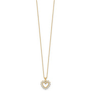 10k Lab Grown Diamond VS/SI FGH Heart Pendant Necklace