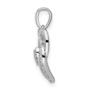 14k White Gold Polished Heart Diamond Pendant