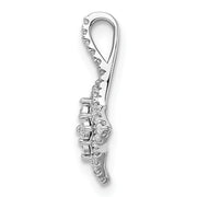 14k White Gold Polished Fancy Diamond Chain Slide