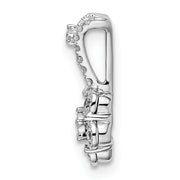 14k White Gold Polished Diamond Flower Pendant
