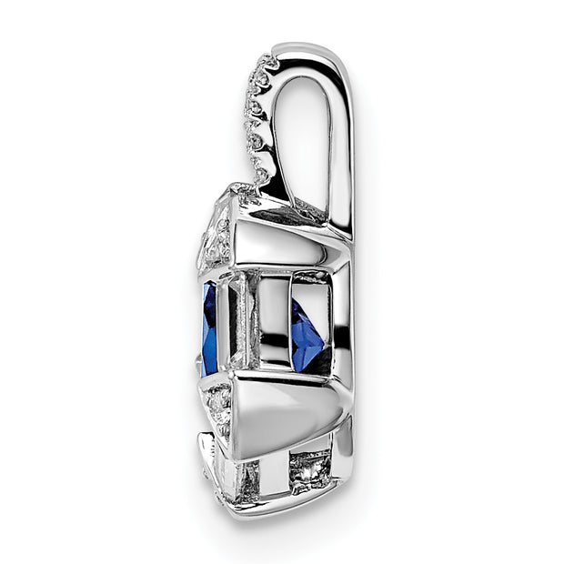 14k White Gold Sapphire and Diamond Chain Slide