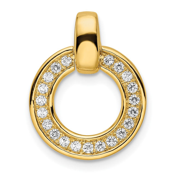 14k Polished Round Diamond Chain Slide