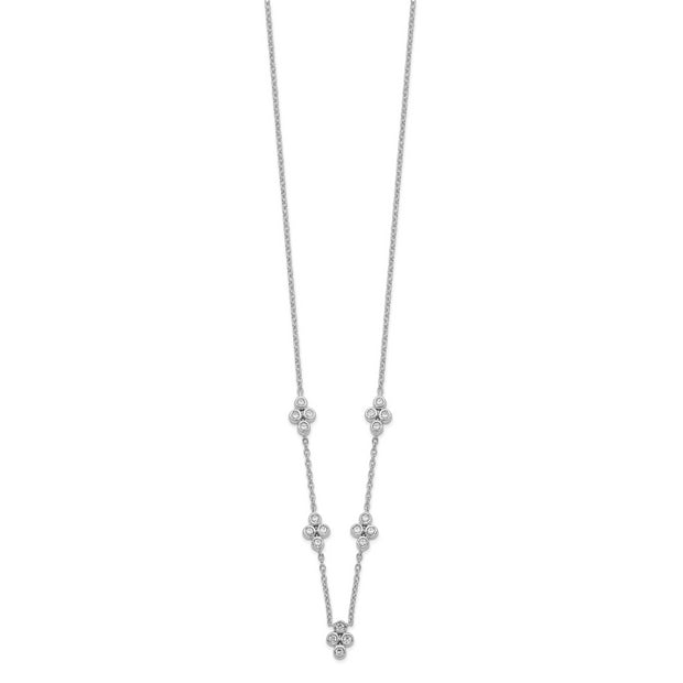 14k White Gold 5-station Diamond 18in Necklace