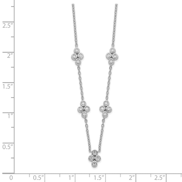 14k White Gold 5-station Diamond 18in Necklace