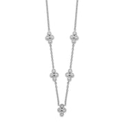 14k White Gold 5-station Diamond 18in Necklace
