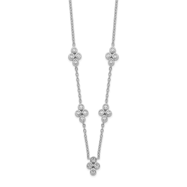 14k White Gold 5-station Diamond 18in Necklace