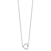 14k White Gold Sideways Diamond Heart 18in Necklace