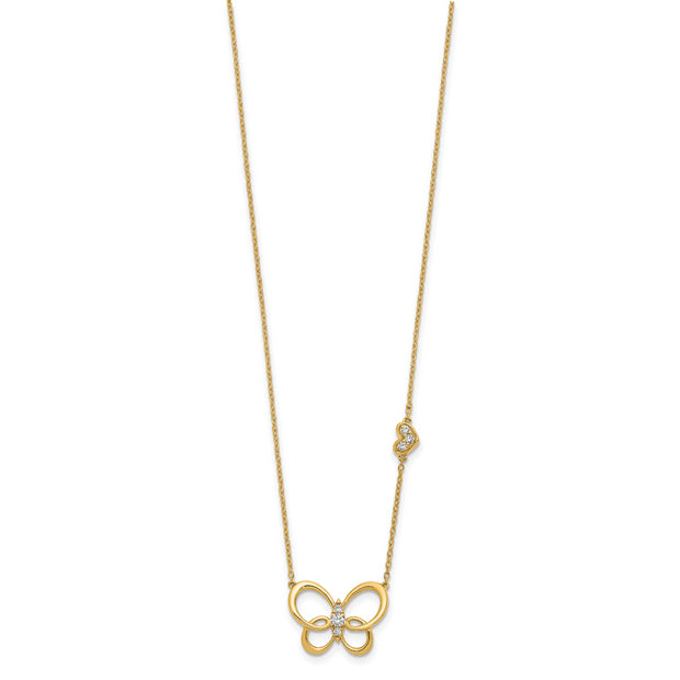 14k Diamond Butterfly 18in Necklace